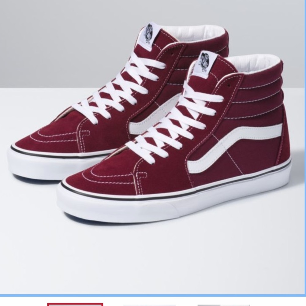 Vans Sk8 Hi high tops | maroon suede